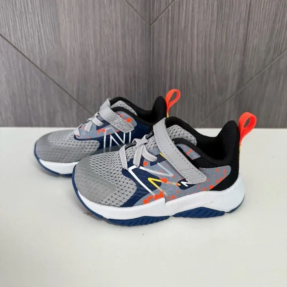 New Balance Toddler Boys Gray and Blue Athletic Shoes - Picture 1 of 2